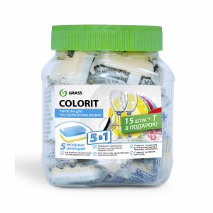 GraSS Таблетки для ПММ “COLORIT” 5в1 16таблеток банка